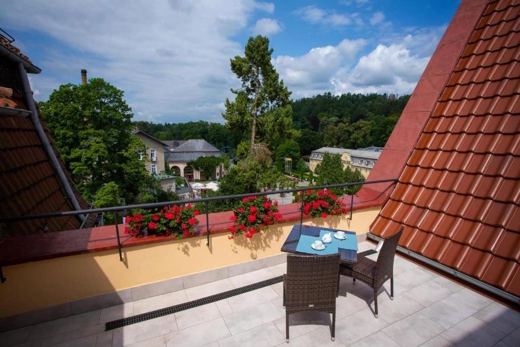 Taras w Sanatorium Polonia w Kudowie Zdrój